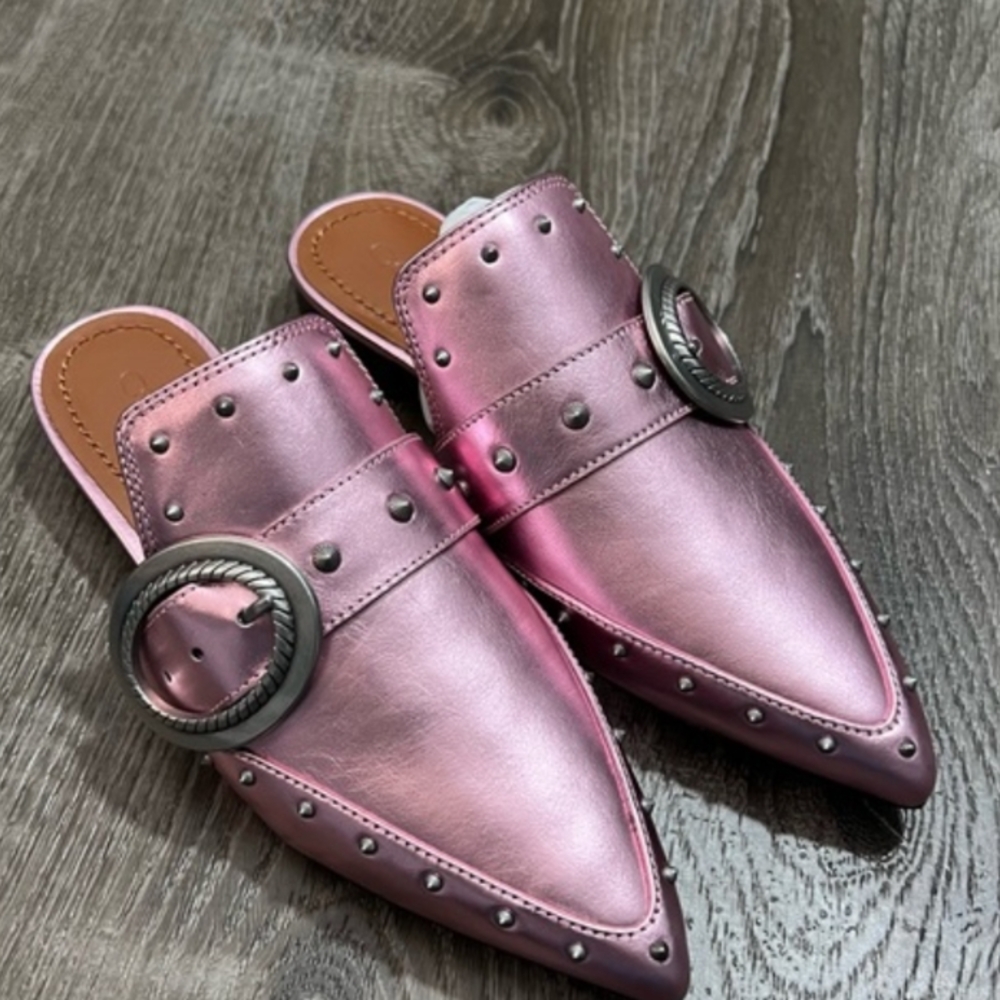 Pink Studded Women's Mules